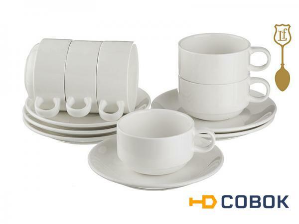 Фото Чайный набор на 6 персон 12 предметов "hospitality" 200 мл. Porcelain Manufacturing (199-061)