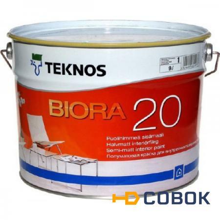 Фото Teknos Biora 20/Текнос Биора 20 Полуматовая краска для стен