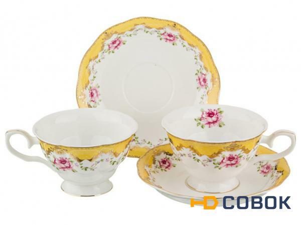 Фото Чайный набор на 2 персоны 4пр 200мл желтый Porcelain Manufacturing (779-074)