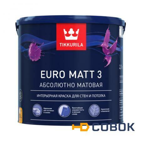 Фото Euro Matt 3 - Евро Матт 3 (Тиккурила) интерьерная краска для стен и потолка