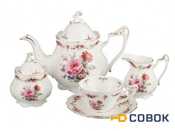 Фото Чайный сервиз "аманда"на 6 персон 15 пр.1100/250/200/300 мл. Porcelain Manufacturing (22-1054)