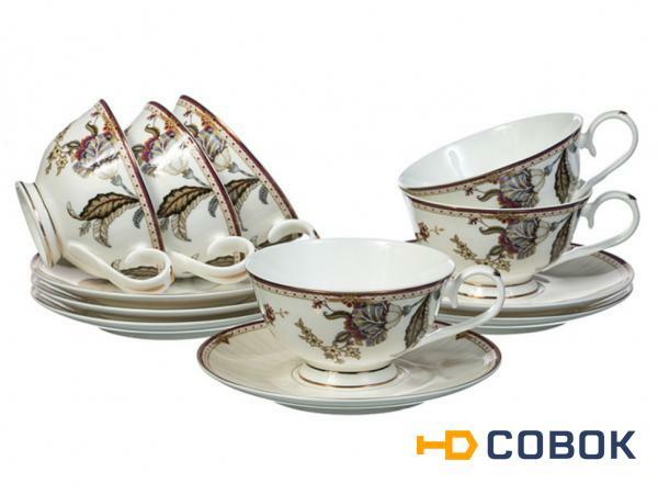 Фото Чайный набор на 6 персон 12 пр. 150 мл. Porcelain Manufacturing (264-702)