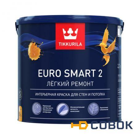 Фото Euro Smart 2 - Евро Смарт 2 (Тиккурила) интерьерная краска для стен и потолка
