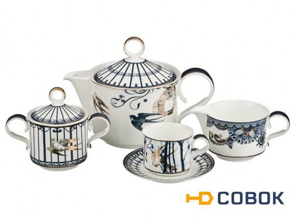 Фото Кофейный сервиз на 6 персон 15 пр.800/100/200/300 мл. Porcelain Manufacturing (22-1061)