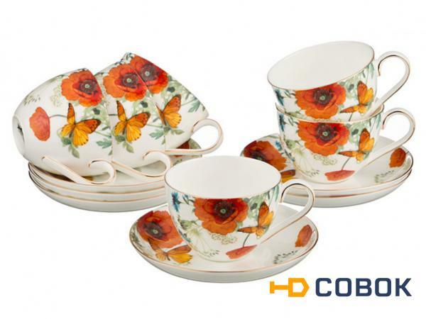 Фото Чайный набор на 6 персон 12 пр.250 мл. Porcelain Manufacturing (22-1060)