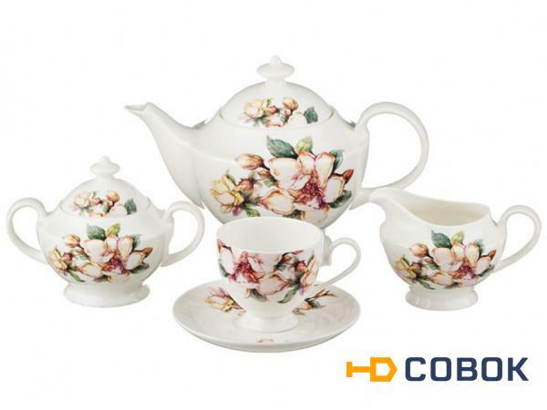 Фото Чайный сервиз на 6 персон 15 пр."ретро" 1200/250/300/400 мл. Porcelain Manufacturing (440-067)