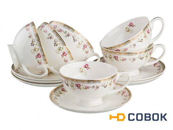 Фото Чайный набор на 6 персон 12 пр."айвон".250 мл. Porcelain Manufacturing (440-158)