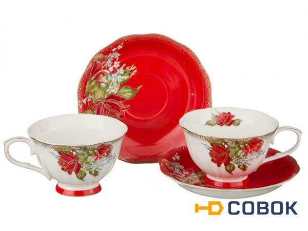 Фото Чайный набор на 2 персоны 4 пр."скарлетт" 220 мл. Porcelain Manufacturing (779-120)