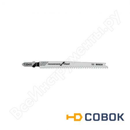 Фото Полотна пильные Т234Х Progressor for Wood для лобзика 100 шт. (91 мм; HCS) BOSCH 2.608.633.A41