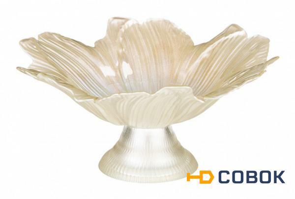 Фото Конфетница "цветок" ваниль диаметр= 21 см. Dekor Cam (484-116)