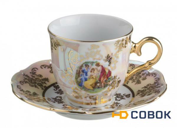 Фото Кофейный набор на 6 персон 12 пр."мадонна" 100 мл.высота=5,5 см. Bohemia Porcelan (655-073)