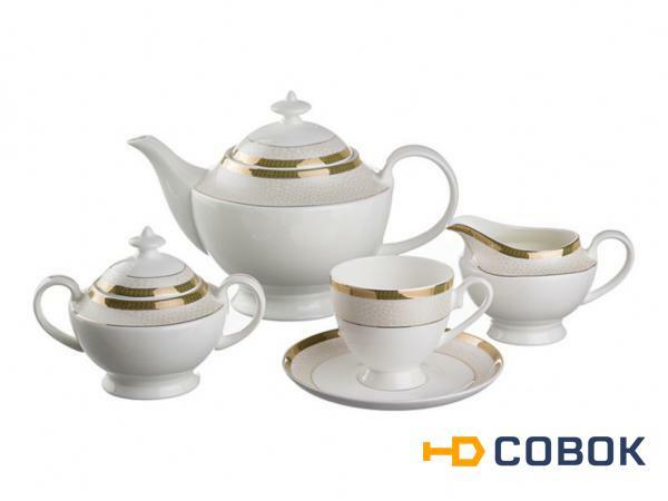 Фото Чайный сервиз на 6 персон 15 пр.1350/200/300/400 мл. Porcelain Manufacturing (440-051)