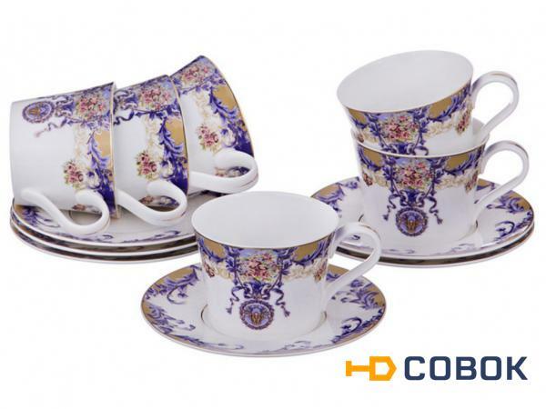 Фото Чайный набор на 6 персон 12 пр.240 мл.высота=6 см. Porcelain Manufacturing (264-721)