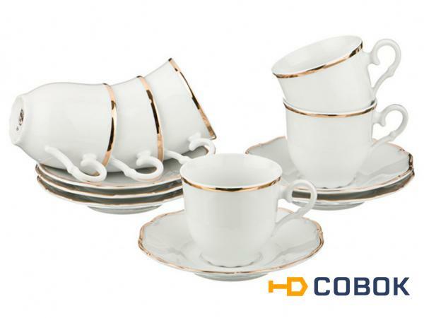 Фото Кофейный набор на 6 персон 12 пр."офелия 662" 140 мл.высота=7 см. Bohemia Porcelan (655-096)