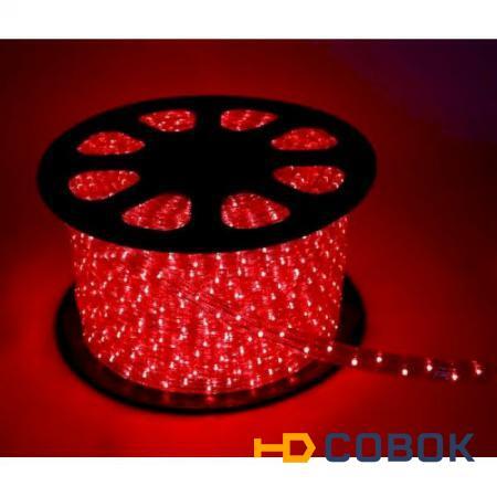 Фото Шнур светодиодный Дюралайт свечение с динамикой 3W 220В 1.6Вт/м d13мм (упак.100м) IP44 красный; KOC-DL-3W13-R