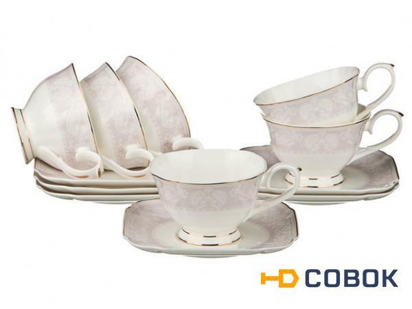 Фото Чайный набор на 6 персон 12 пр.220 мл..высота=7 см. Porcelain Manufacturing (264-690)