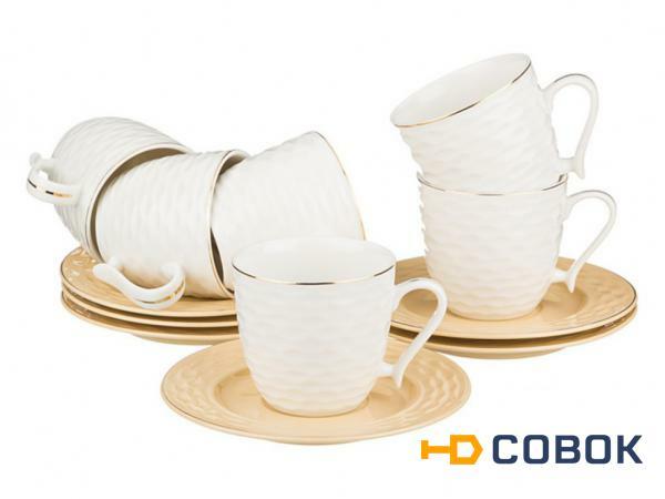 Фото Чайный набор на 6 персон "безе" 12 пр. 220 мл. Porcelain Manufacturing (359-309)