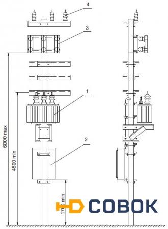 Фото КТПМ - комплектная мачтовая трансформаторная подстанция