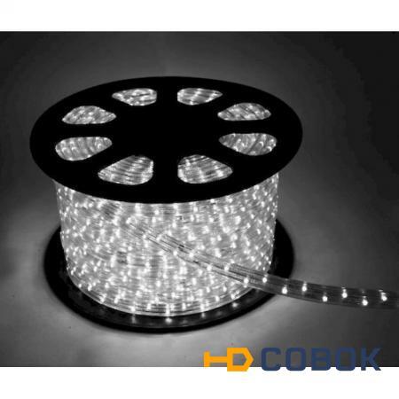Фото Шнур светодиодный Дюралайт свечение с динамикой 3W 220В 1.6Вт/м d13мм (упак.100м) IP44 белый; KOC-DL-3W13-W