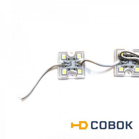 Фото Светодиодный модуль smd 5050 12 вольт 4 Led ip65 белый 6500К