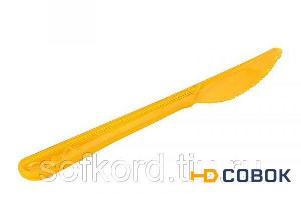 Фото Нож прозрачный оранжевый 180 мм ПС (10 штук / упаковка