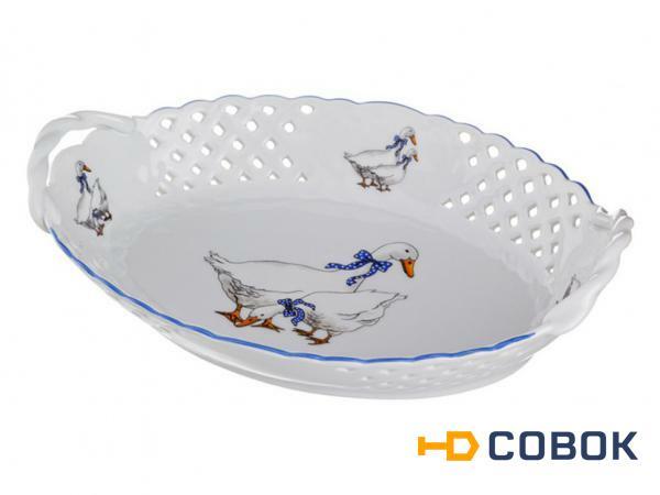 Фото Фруктовница "гуси"21*15 см. высота=5 см. Cesky Porcelan (606-523)