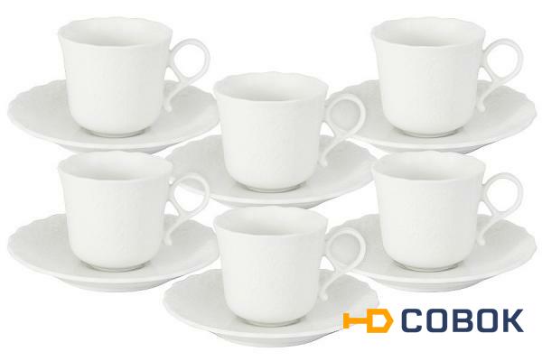 Фото Набор: 6 чашек + 6 блюдец для кофе Шёлк Narumi ( N9072-52361AL )