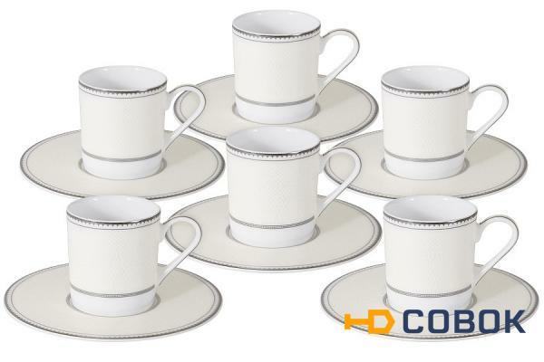 Фото Кофейный набор Жемчуг: 6 чашек + 6 блюдец Naomi ( NG-I150905B-C6-AL )