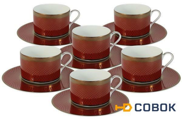 Фото Чайный набор Кармен: 6 чашек + 6 блюдец Naomi ( NG-G150305-T6-AL )