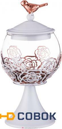 Фото Банка для сыпучих продуктов с птичкой 8х8х21 см 500 мл