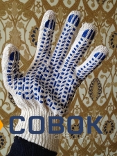 Фото Рабочие перчатки 4 нитка 10 класс вязки с ПВХ "Протектор"