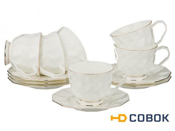Фото Чайный набор на 6 персон 12 пр.200 мл.высота=7 см. Porcelain Manufacturing (264-701)