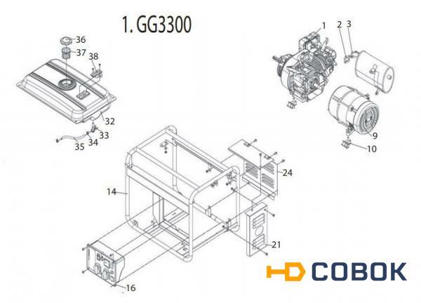 Фото Генератор DDE GG3300 в сборе