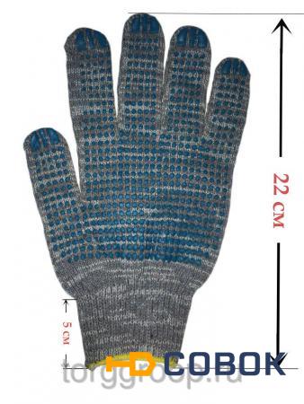 Фото Рабочие перчатки ХБ ПВХ 4 нити 10 класс (Графит)