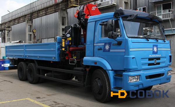 Фото КамАЗ-65117 (бортовой) с манипулятором Amco Veba 120/3s