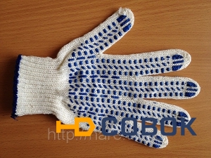 Фото Рабочие перчатки 4 нитка 7,5 класс вязки с ПВХ "Протектор"