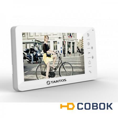Фото Tantos Amelie white - простой и изящный видеодомофон в белом цвете с большим цветным экраном Amelie.