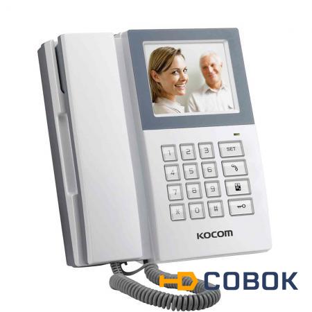 Фото Kocom KCV-340 - представляет собой видеодомофон с функцией телефона и возможностью подключения к телефонной линии.