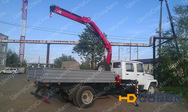 Фото ГАЗ 3309 двурядка с КМУ Fassi 80