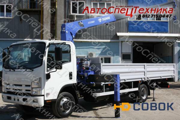 Фото ISUZU ELF 9.5 (бортовой) с манипулятором Tadano TM-ZE364HS