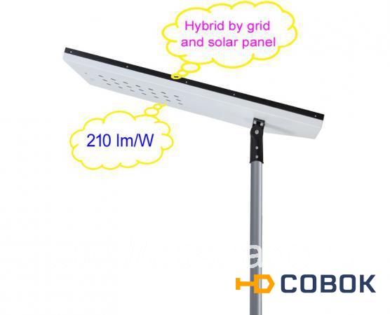 Фото Уличный светодиодный светильник на солнечных батареях 45W. Серия "Hybrid AC/DC street light"​.