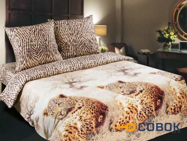 Фото Комплект постельного белья "Леопарды"