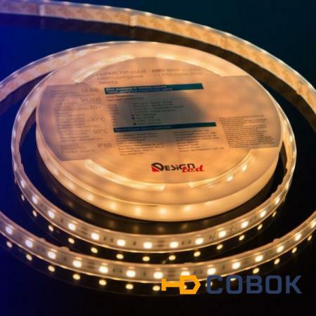 Фото Герметичная светодиодная лента теплого белого свечения 5050 60 LED