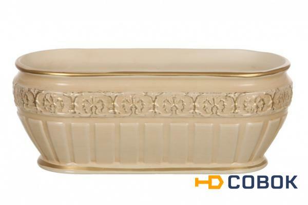 Фото Цветочница кретенс персиковая глянец 29*14*12 см. Loucicentro Ceramica (742-186)
