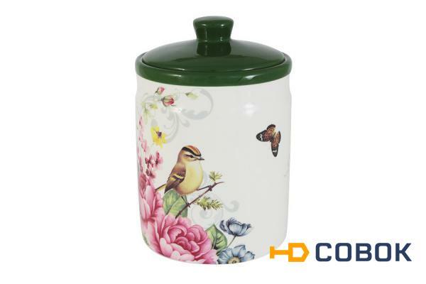 Фото Банка для сыпучих продуктов Цветы и птицы