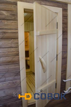 Фото Дверь банная с откосами и обналичкой