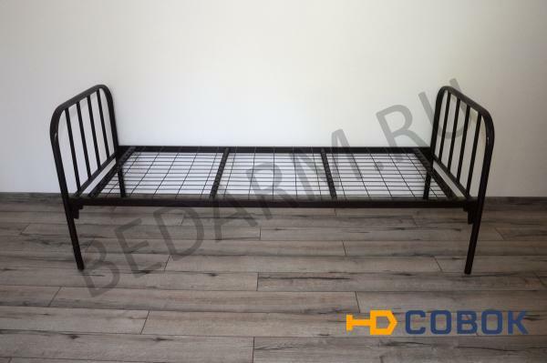 Фото Металлическая кровать для хостела СБ 3 хос (коричневая)