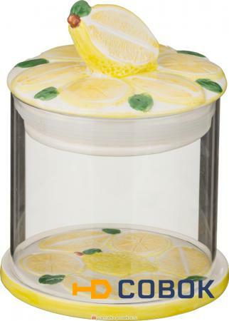 Фото Банка для сыпучих продуктов лимон 9,5х9,5х17,5 см,