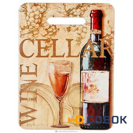 Фото Подставка под горячее доска разделочная белое вино 15х20 см