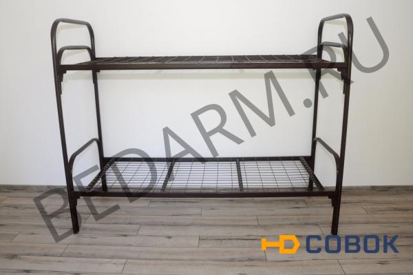Фото Двухъярусная металлическая кровать СБ-2 коричневая
